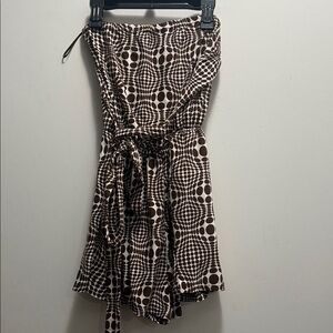 Chic Brown and White Patterned romper